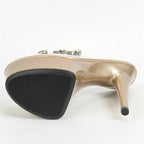 Crystal PVC Transparent Women Slippers with Thin High Heels for Summer Extreme Platform