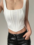 Sexy Square Neck Tight Backless Cami Top