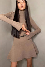 Elegant Long Sleeve Mini Dress