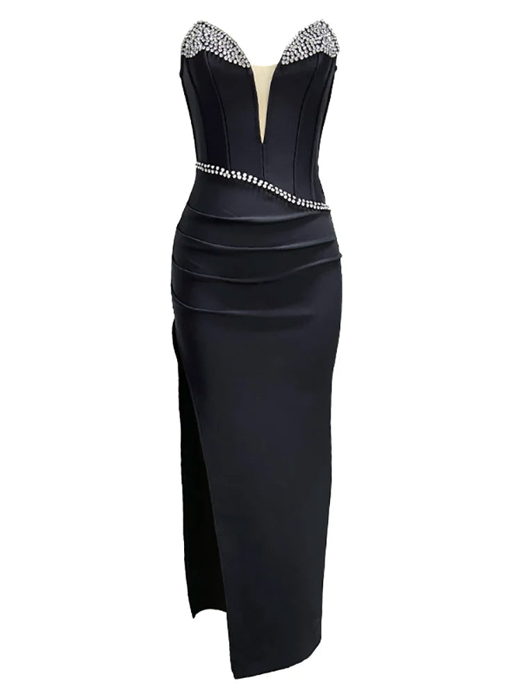 Savanna Rhinestone Bandage Gown Dress