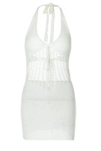 Hollow Out V-Neck Backless Mini Dress