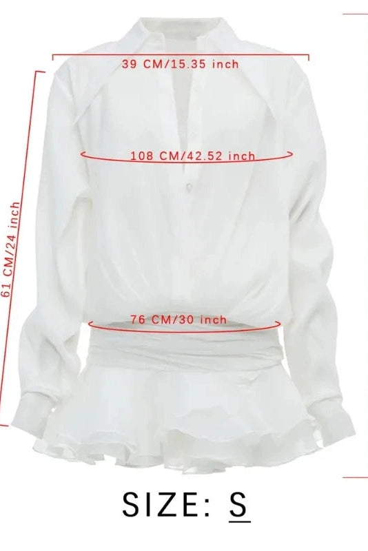 Elegant Single-Breasted Mini Dress with Long Sleeves