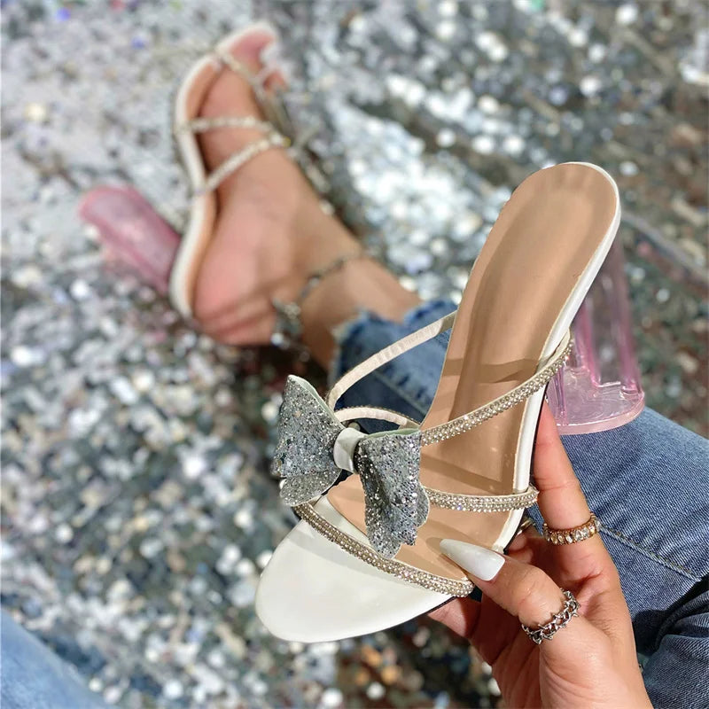 Summer Narrow Band Butterfly-knot Slippers for Women