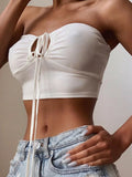 Lace-Up Bow Halter Crop Top