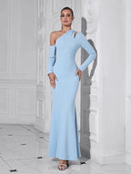 Milia One Shoulder Gown Dress with Cut Out
