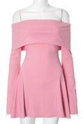 Off Shoulder Lace A-Line Mini Dress