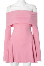 Off Shoulder Lace A-Line Mini Dress