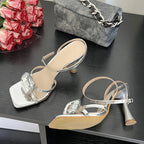 Crystal Narrow Band Sandals for Women