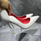 Black Patent Pointed Toe Stiletto High Heels for Women