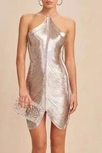Elegant Straps Sleeveless Bodycon Mini Dress
