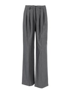 New Autumn Gray Straight Pant Cotton Blend Solid Color High Wiast Loose Woman Trouser Casual Simple Female Clothing New