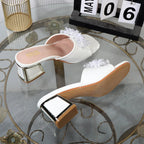 Summer rhinestone beads high heel sandals for women