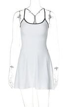 U-Neck Straps High Waist Sleeveless Backless Mini Dress