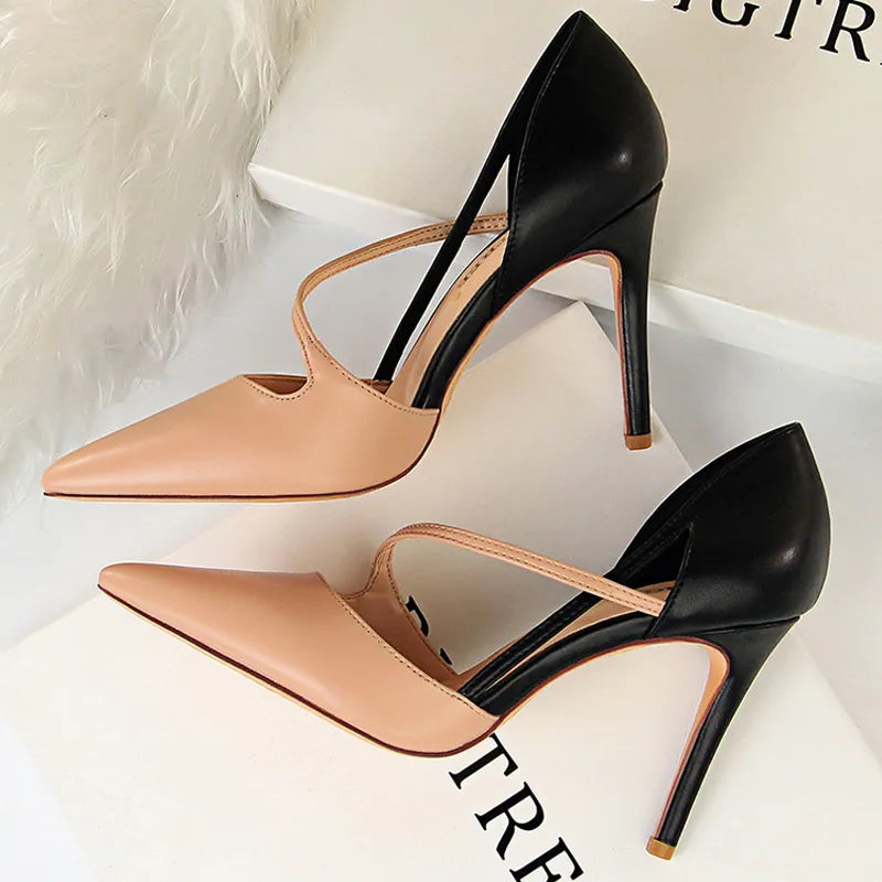 Sweet High-heels Pointed Women Pumps Sexy Party Shoes Summer Stiletto High Heel Hollow Out