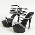 Glitter Rhinestone Ankle Strap Platform Sandals for Elegant Women