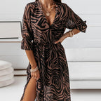 Jacinta Premium Midi Dress with Slit Evening Wear Edit