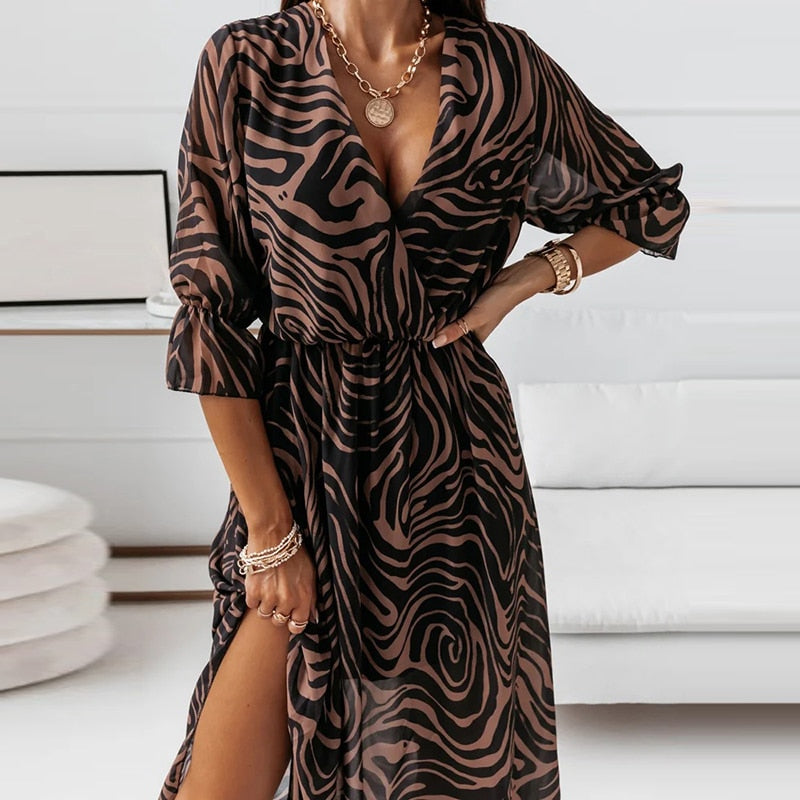 Jacinta Premium Midi Dress with Slit Evening Wear Edit