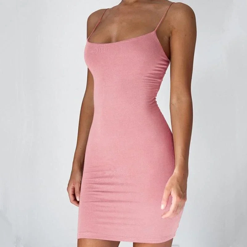 Scoop Neck Spaghetti Strap Bodycon Mini Dress