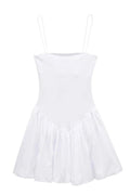 Spaghetti Strap Patchwork High Waisted Mini Dress