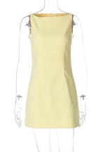 Patchwork Slim Fit Sleeveless Mini Dress