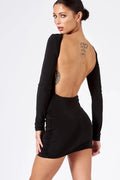 Lace-Up Backless Bodycon Mini Dress