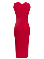 Ireka Red Cut Out Midi Dress