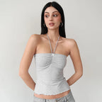 Sweet Girl Solid Bow Strapless