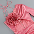 Dine And Dash One Shoulder Satin Mini Dress