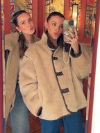 Solid Pocket Fleece Jacket Coat Women Single Breasted Long Sleeve Warm Outerwear Autumn Winter Casual Fashion Jackets New