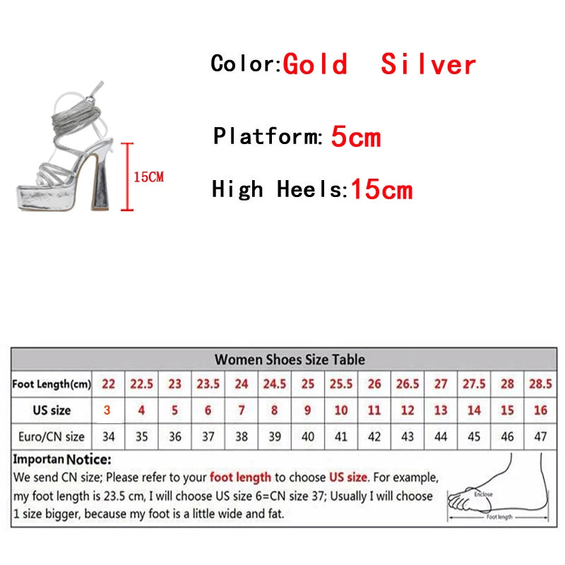 Glitter Rhinestones Cross Ankle Strap Super High Heels for Women on the Runway