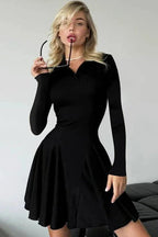 Elegant Slim Long Sleeve Mini Dress