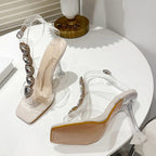 Crystal Rhinestone High Heel Sandals for Summer Party Wedding Fashion
