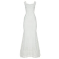 Boho Chic Women Floor-Length Fishtail Dress White Lace Elegant Sexy Sleeveless Bodycon Maxi Dress Summer Clubwear