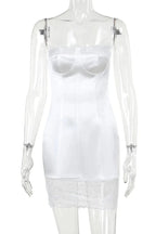 Slim Backless Lace-Up Mini Dress