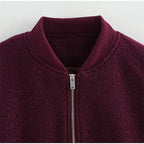 Casual Zipper Long Sleeve O-neck Coat for Women Spring New Solid Loose Female Jacket Vintage Ladies Outwear Top High Street