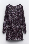 Sequin Backless Mini Dress