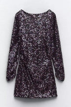 Sequin Backless Mini Dress