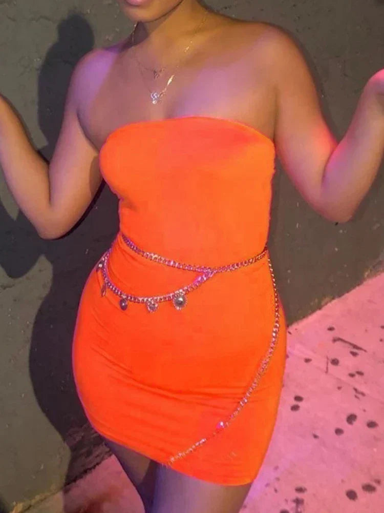 Strapless Bandeau Bodycon Tube Mini Dress