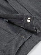 New Autumn Gray Straight Pant Cotton Blend Solid Color High Wiast Loose Woman Trouser Casual Simple Female Clothing New