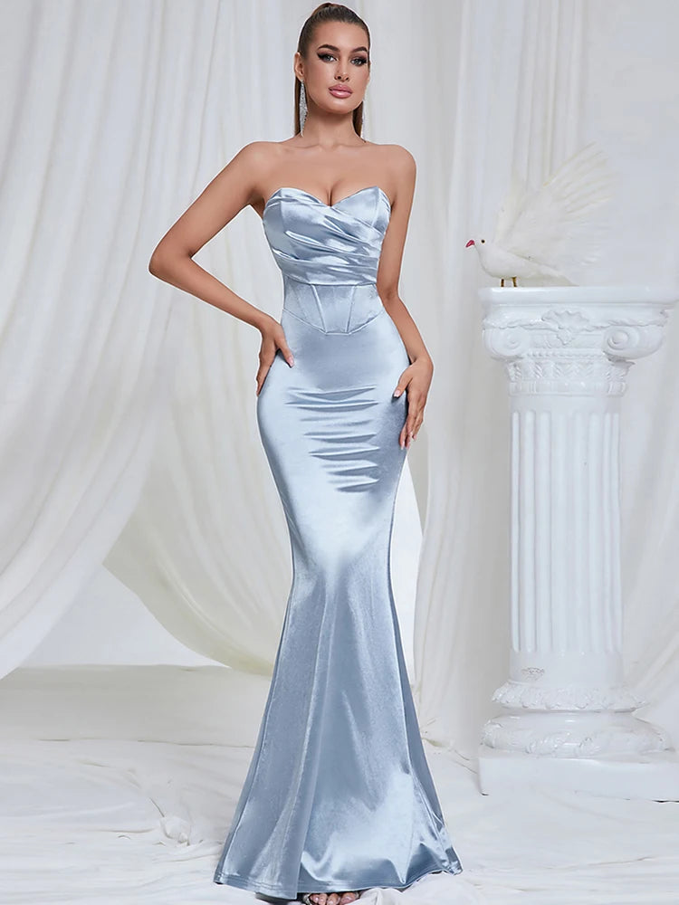 Naia Strapless Satin Mermaid Gown