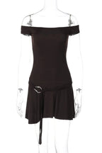 Off Shoulder Sleeveless Mini Dress