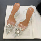 Crystal PVC Transparent Woman Pumps with Thin High Heels