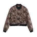 Basic Stand Collar Women Jacket Long Sleeve Cardigan Button Up Cropped Coat Baseball Outerwear Autumn Winter Clothes