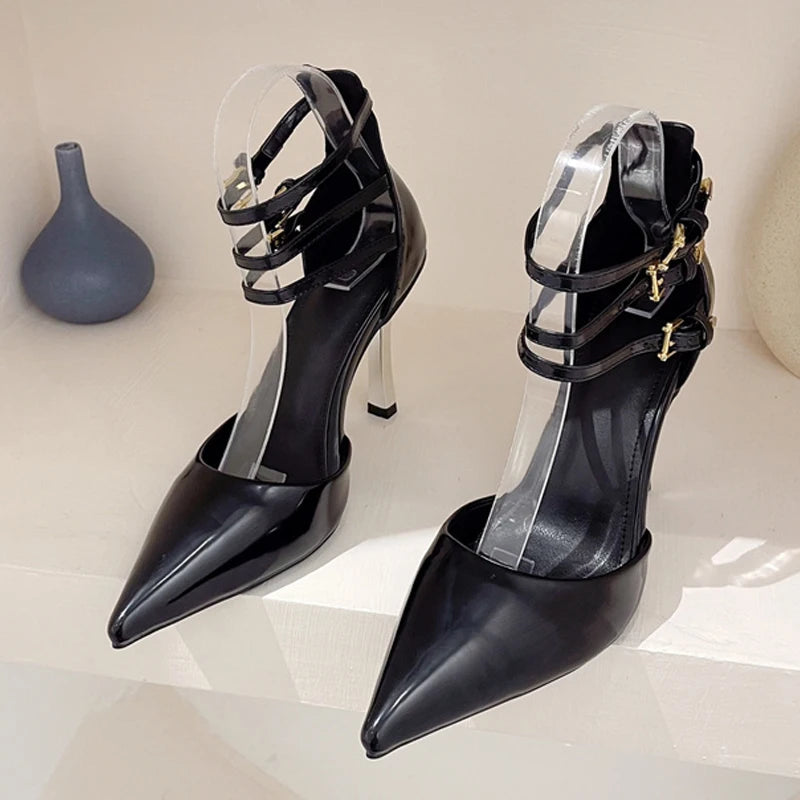 Black Red High Heels Ladies Party Prom Shoes