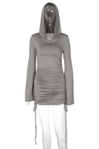 Slim Fit Lace Up Pleated Mini Dress