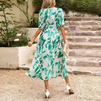 Malena Premium V Neck Midi Dress Chic Silhouette Collection