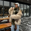 Luxury Brand Fluffy Faux Fur Jacket Women Winter Long Thicken Warm Gradient Fox Fur Coat Streetwear Furry Overcoat