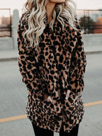 | Beige leopard print winter coat