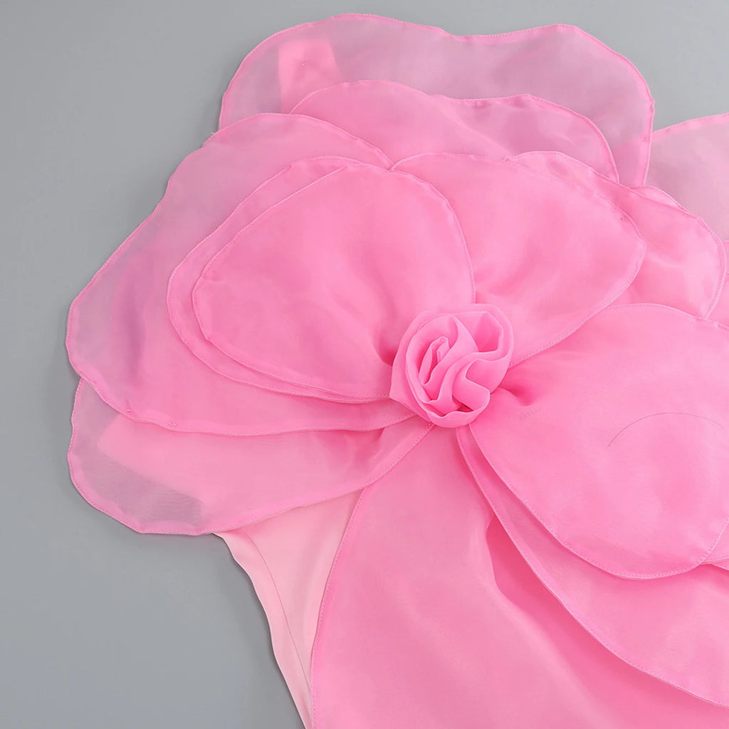 Maria One Shoulder Dress with Large Flower