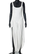 Patchwork Slit High Waist Sleeveless Mini Dress